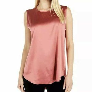 NWT Eileen Fisher Bright Sandston Stretch Silk Charmeuse Round Neck Tank Size M
